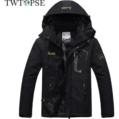 TWTOPSE Men Winter Waterproof Sport Jacket Warm Skiing Snowboarding Cycling Fishing Windproof Hiking Camping Fleece Outdoor Coat