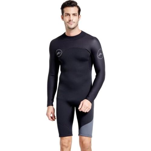 SBART 3MM Neoprene Wetsuit Men Keep Warm Swimming Scuba Diving Bathing Suit Long Sleeve Triathlon Wetsuit for Surf Snorkeling