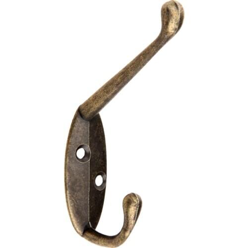 Wall Hook Retro double hooks Mount Hanger Bathroom Bedroom Closet Door Coat Hat Robe Holder Antique Bronze Zinc Alloy 85*17mm