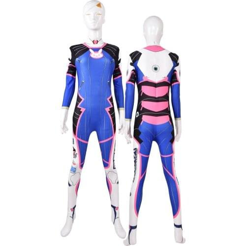 New D.Va Cosplay Costume Adults Kids Classic Hana Song DVA Zentai Second Skin Suit Game Superhero Halloween Girls Bodysuit