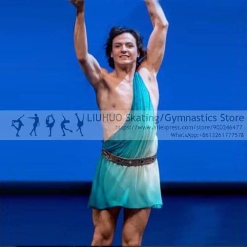 LIUHUO Figure Skating Clothing mens Sleeveless Competition Ice Skating Costume Spandex Underwear Adult Ballroom Performance wear