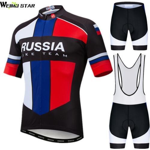 Weimostar Russia Team Cycling Clothing Man Breathable Pro Cycling Set Anti-sweat Bicycle Clothes Racing Sport MTB Bike Clothing