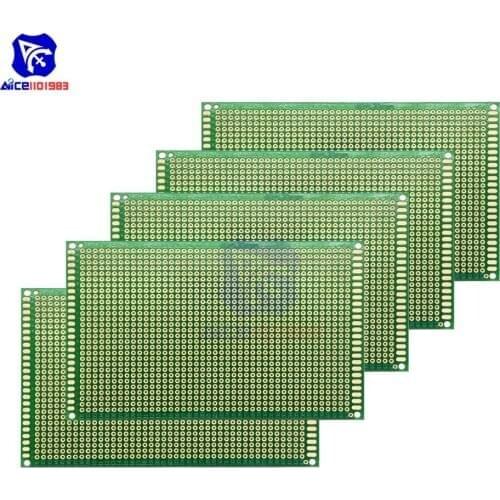 Diymore 1 Piece 8x12cm Single Sided Prototype Universal Printed Circuit Board DIY Soldering Green PCB Board for Arduino