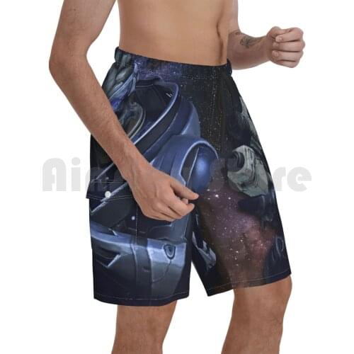Garrus Vakarian Beach Shorts Men Beach Pants Swimwear Garrus Vakarian Mass Effect Video Game Video Game Meme Space