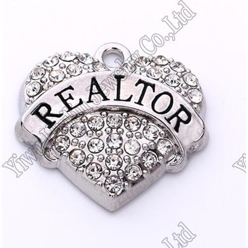 Heart Shape With Crystal REALTOR Pendants For Necklace