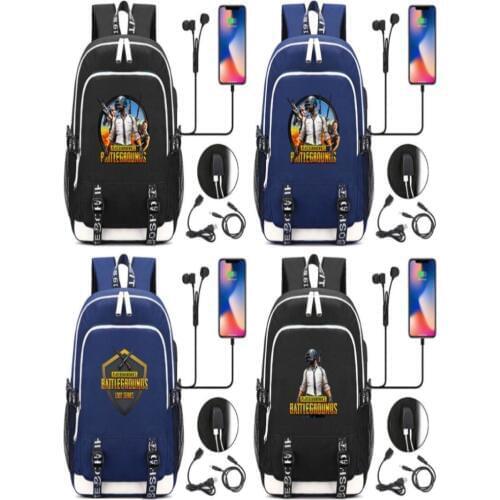 Playerunknowns Battlegrounds Printing PUBG Men Backpack Usb Charging Laptop School Bags Oxford Softback Laptop Travel Backpack
