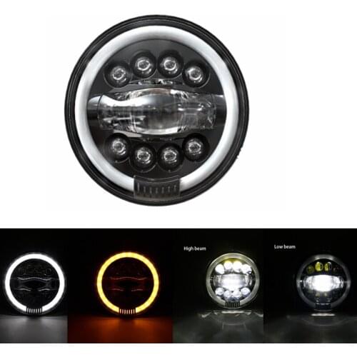 Universal 7" Led Car Motorcycle Headlight For BMW Softail Cafe Racer Chopper Honda