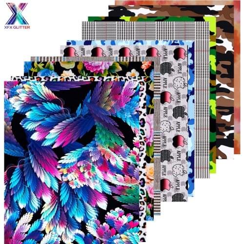 XFX HTV Heat Transfer Vinyl 10 Sheets 12"X10" Colorful FlowersHeat Transfer Vinyl for Iron on Fabrics Clothing Film DIY Stickers