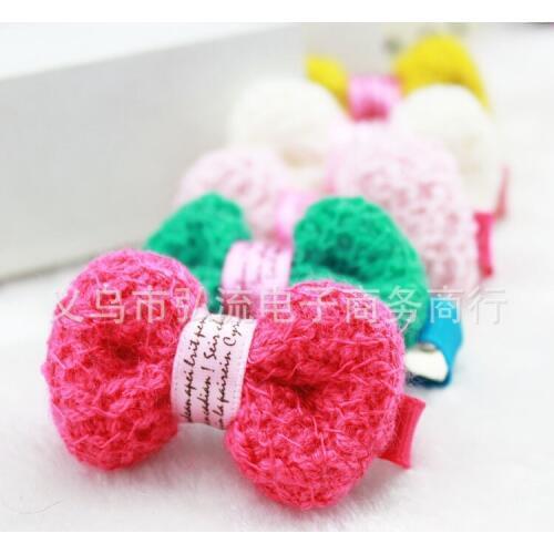 Pet Hair Clips Bow Butterfly Dog Cat Hair Bows Pet Dog Grooming Hair Cliper Mix Solid Colors Duck clip 100pca/lot