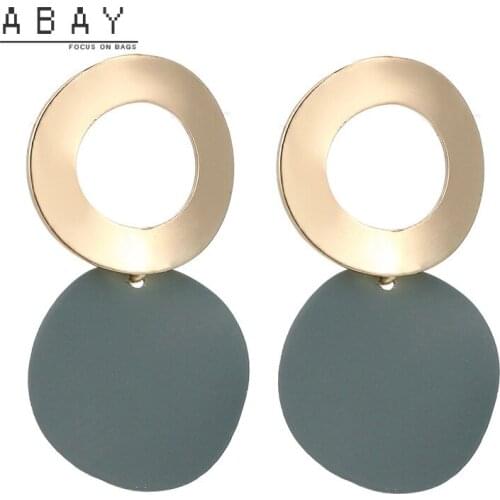 Women Geometric Concave Convex Disc Circle Earrings 2020 New Retro Simple Fashion Versatile Temperament Female Ear Pendant