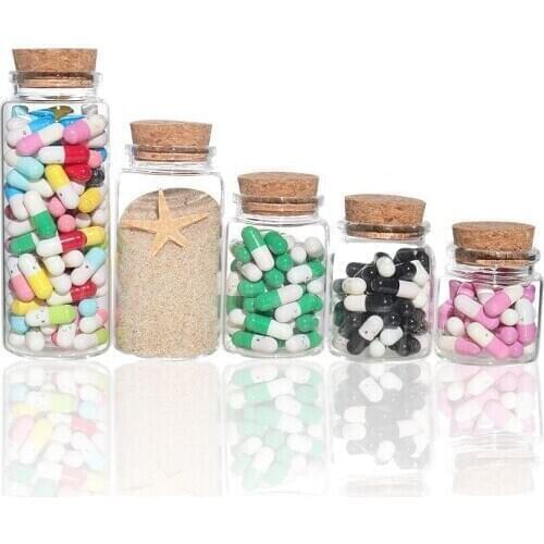 1pc 50-260ML Big Christmas Wish Bottles Jars Empty Clear Cork Glass Bottles Vials For Holiday Wedding home Decoration Gifts