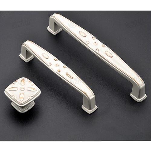 10pcs European Ivory white handle modern minimalist garden cabinet drawer wardrobe door handle imitation Dark bronze