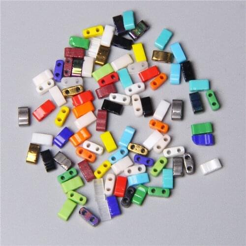 2 Hole Flat 3x5mm Tila Tube Beads For Diy Jewelry Making Bracelet Tila Loose Seed Beads Beading Finding Wholesale Handmade Bulk