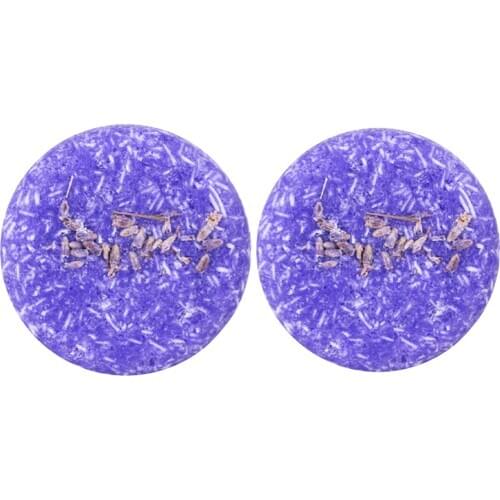 2pcs Organic Natural Hair Nourishing Shine Solid Shampoo Soap Bar - Lavender