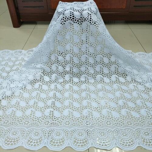 2020 Latest African 100% Cotton Embroidered Swiss voile Lace In Switzerland African Punch Lace Fabrics For Wedding 5Yards