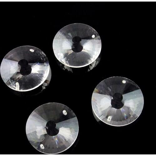 45mm Crystal Glass Round Sun Disk 2 Holes/1 Hole Lighting Prism Glass Shinning Chandelier Pendant Hanging Parts