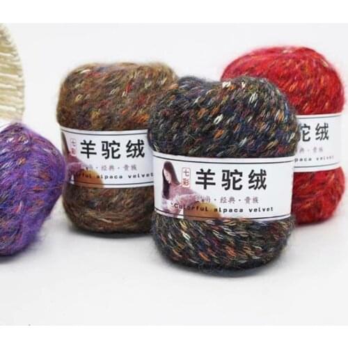 50g/ball Woollen Colorful Alpaca Velvet Wool Cashmere Yarn for Hand Knitting Crochet DIY Sweater Scarf Thread FZ341