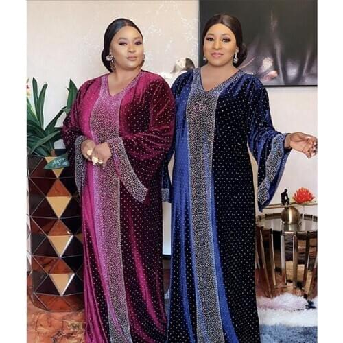 African Dashiki New style womens Fashion Flannelette fabric ironing drill loose long dress size L XL XXL