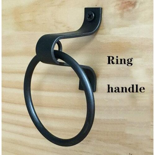 American black door knocker small handle wooden door tool box hardware handle ring ring buckle hand cabinet drawer pull ring