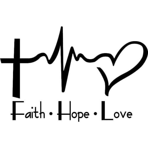 Personality Car Sticker FAITH HOPE LOVE Window Decoration PVC Decal Car Sticker Accessories Waterproof Sunscreen Black/white