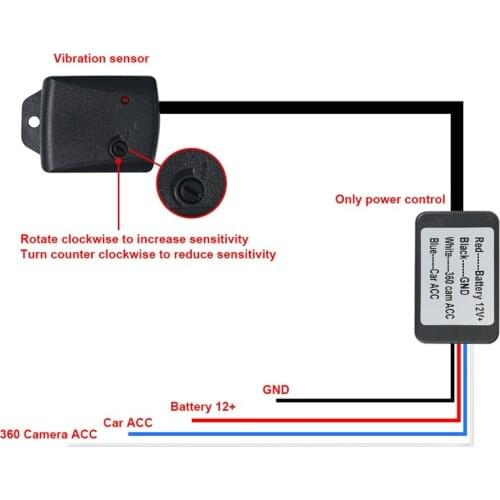 Car Universal Anti Theft Sensor Adjustable Car 360 Panoramic Detection Vibration Sensor Alarm Anti-Theft Device