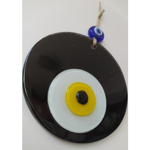 Black Evil Eye 12cm Handmade Glass Bead Pendant Charm Turkish Big Amulet for Wall Hanging Talisman Boho Home Decor Ojo Turco