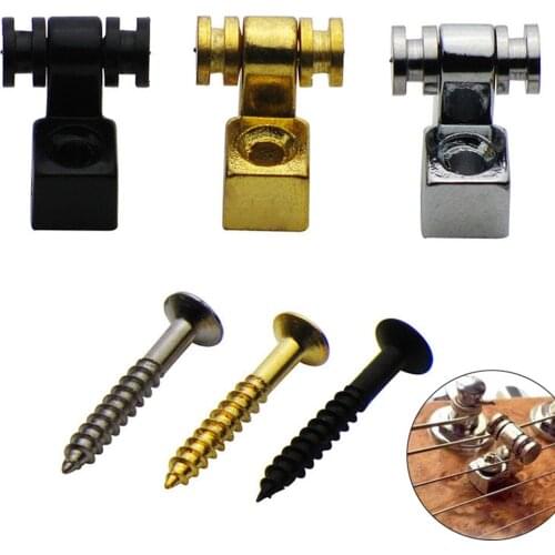 Electric Guitar Chrome Roller String Trees with Screw Strings Retainer Mounting Tree Guide Stringed Instruments Accessories