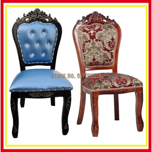 European dining chair hotel restaurant ivory white solid wood table and chair mahjong makeup family meal single nordic chair