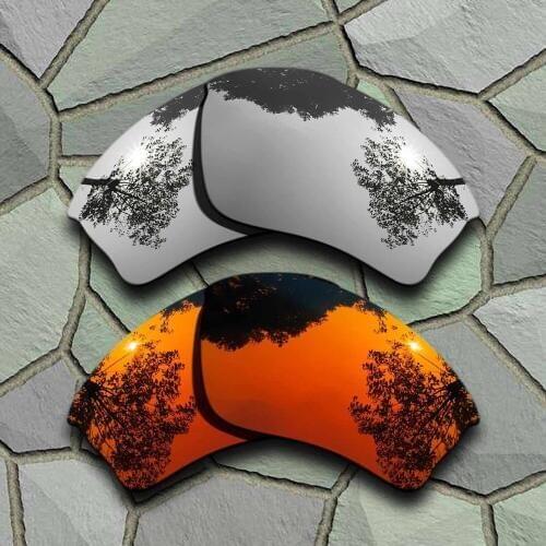 Chrome&Red Orange Sunglasses Polarized Replacement Lenses for Oakley Half Jacket XLJ