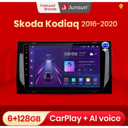 Junsun V1 Android 10.0 DSP CarPlay Car Radio Multimedia Video Player Auto Stereo GPS For Skoda Kodiaq 2016 - 2020 2 din dvd