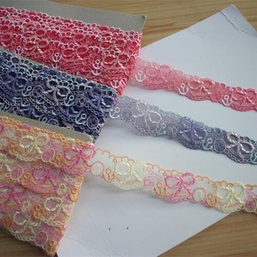 1.38inch 3.5cm Wide-15yards/Lot Diy Craft Mesh Embroidery Lace Trim , Embroidered Lace Trim for Doll/Garment
