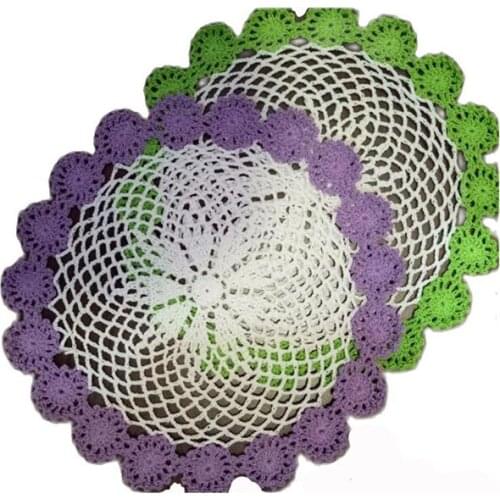 Hot lace cotton table place mat crochet coffee Round placemat pad glass drink coaster cup mug tea dining Christmas doily kitchen