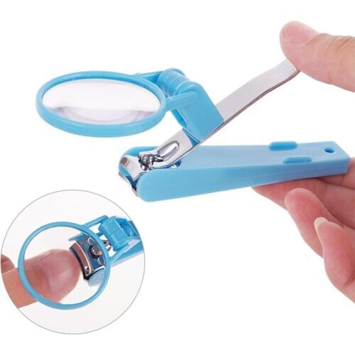 1PCS Carbon Steel Nail Clipper Professional Fingernail Clipper Nail Cutter with Magnifying Glass Safety Clippers Manicure Tool