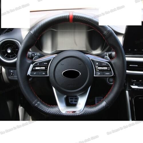 Lsrtw2017 Car Steering Wheel Armrest Gear Lever Cover for Kia K3 Cerato 2019 2020 Interior Forte Accessories Shift Knob