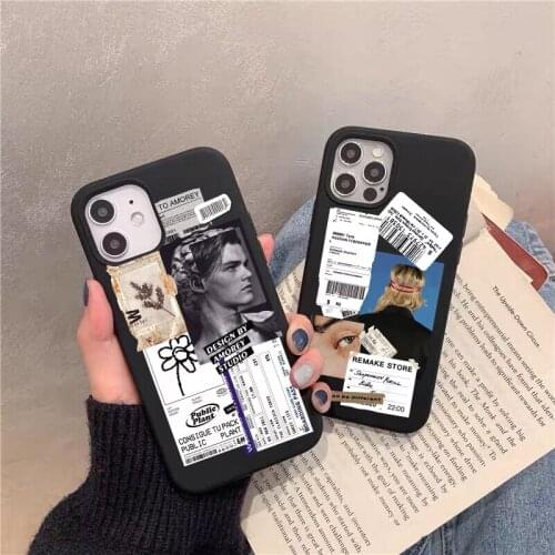 Retro Bar Code Label soft phone case For iPhone 12Mini 11Pro 12pro Max Funny Boy Woman Photo Cover For iphone 7 8 Plus XSMax XR