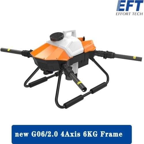 New EFT G06 V2.0 6L agricultural sprayer drone frame four-axis 6kg plug-in water tank foldable drone frame