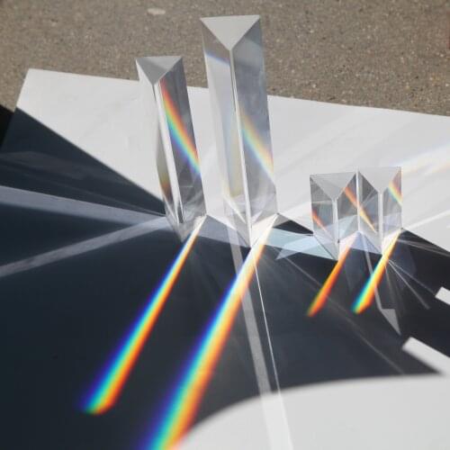 Optical Glass Right Angle Prism Rainbow Photo Props Physical Experimental Equipment Net Red Mitsubishi Mirror
