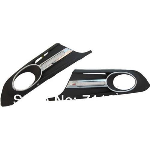 Front Lower Side Fog Light Grille Cover With LED Running Lamp For VW Jetta MK6 Pre-facelift 2011-2014 (NOT For GLI Models)