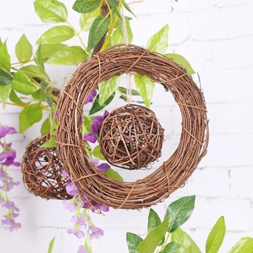 Retro Christmas Wreath Hang Natural Garland Dried Rattan Xmas Home Wall Decor J2Y