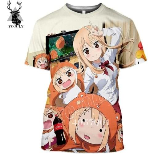 Unisex Casual Tee Clothing Streetwear Fashion Men T Shirts Anime Himouto! Umaru-chan 3D Print Harajuku Short Sleeve T-shirt Y887