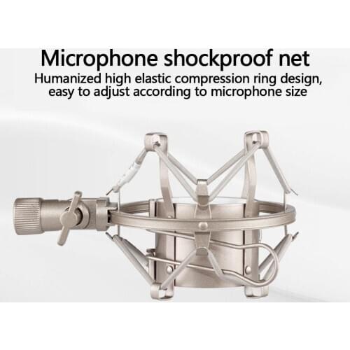 Professional Metal Microphone Shock Mount Reduce Noise Locking Studio Recording Mic Knob Holder Broadcast Clip T7O4