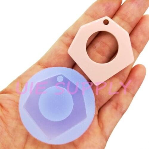 BYL430U ins Earrings Silicone Mold for Resin Art Earrings Necklace Pendant Making Decoration Fondant Oven Safe 40.7mm x 38.7mm