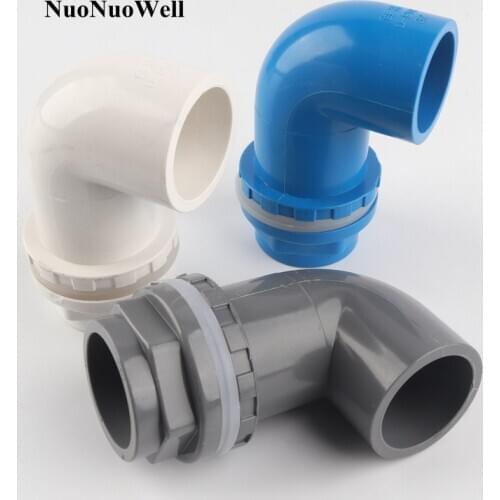 1pc 40mm PVC Pipe Connectors Hi-Quality Aquarium Fish Tank Inlet Outlet Joints Aquatic Pet Water Tank Elbow Drainage Joint