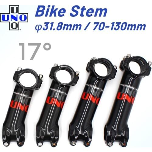 UNO MTB Bike Stem Ultralight 17 Degree Road Stem for Fork 28.6 31.8mm 70/80/90/100/110/120/130mm Bicycle King Kalloy Stem 17