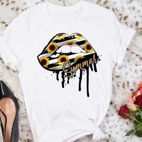 Women Cartoon Leopard Flower Love Ladies Cartoon Summer Female Tshirts Fashion Clothes Graphic T Top Lady Print Tee T-Shirt