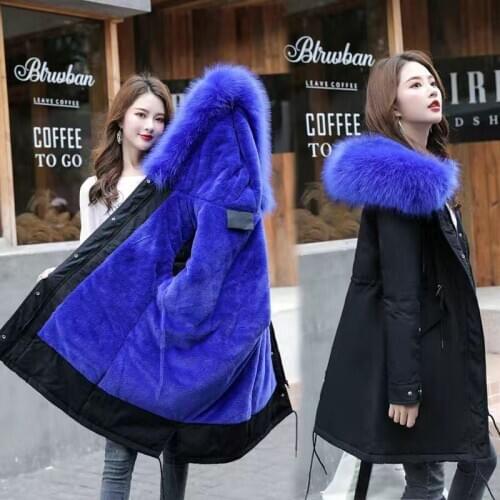 Winter Female Jacket Thicken Long Cotton Coats Hooded Down Parka Women Fur Collar Winter Jacket Women Slim Warm Outwear