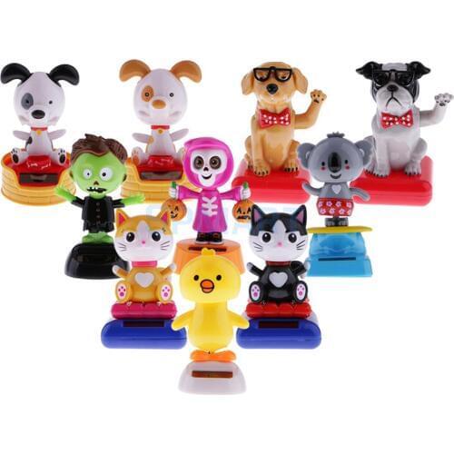 10 Types Solar Powered Dancing Car Home Office Desk Ornaments Decoration Dancer Bobble Head Toy Kids Chrismas Gifts