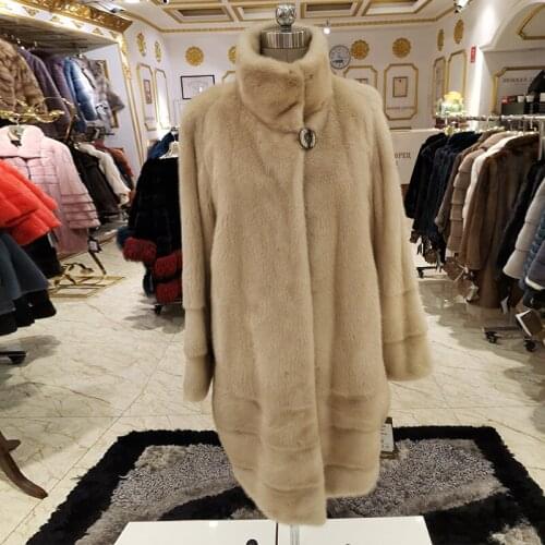 2020 winter real mink fur coat woman fashion mink fur coat High grade real mink fur coat Casual winter coat women fur BS026B
