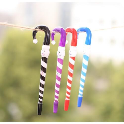 3pcs Cartoon Christmas Snowman Ball Pen Umbrella Pen Cute Ball Pen Student Gift Stationery Wholesale