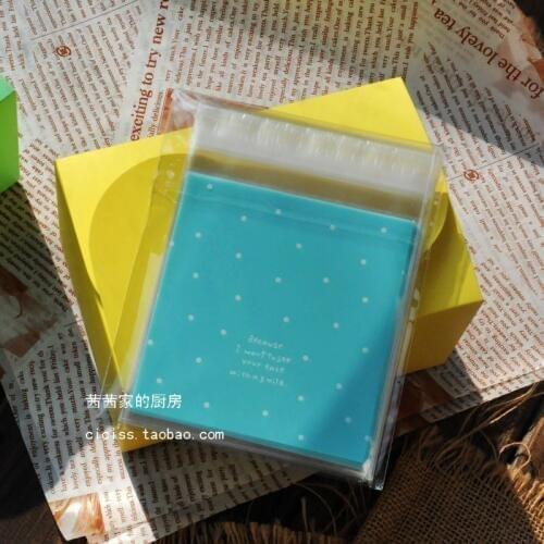 400pcs/lot Polka Dots Cookie Bag,Plastic Clear Cellophane Self Adhesive For Christmas Bakery Gift Wedding Favors Packing,10x10cm
